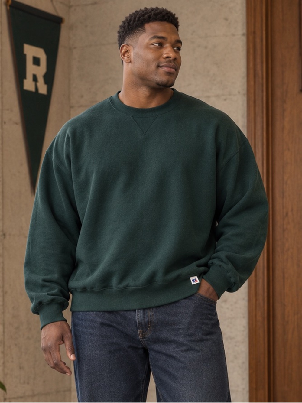 Vintage Russell Athletic USA Green Sweatshirt XXL